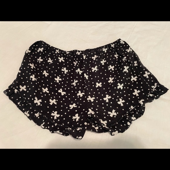 Blue rib Ruffled shorts - Picture 4 of 5